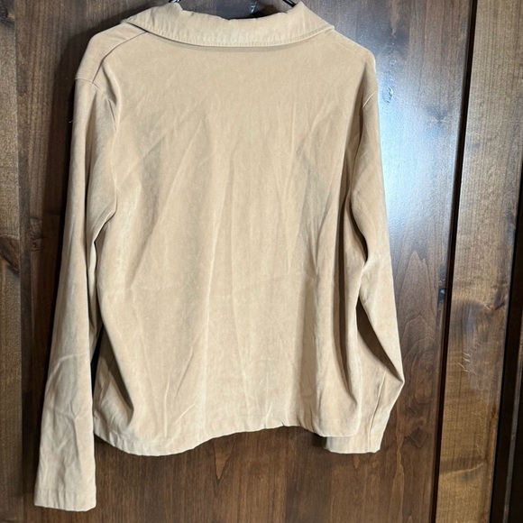 Croft & Barrow jacket tan lightweight stretch zip up women’s size  L - Picture 7 of 8